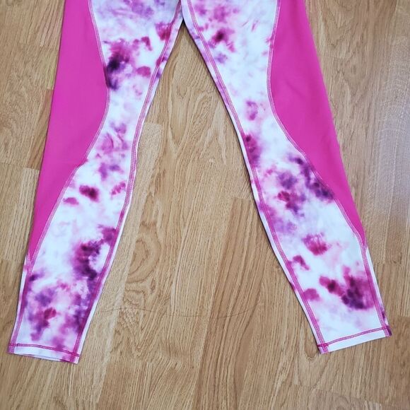 NEW! Good American 'Trippy' Tie Dye Seamed Leggings - size 1 (Small) in Pink - Picture 4 of 13